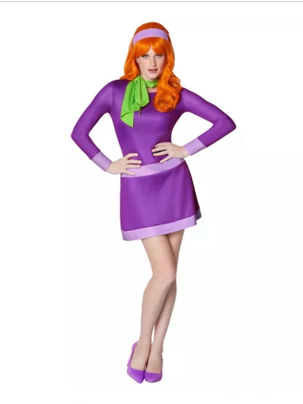 SPIRIT Adult Daphne Halloween Costume Scooby-Doo Purple Green Scarf Sz L NWT!